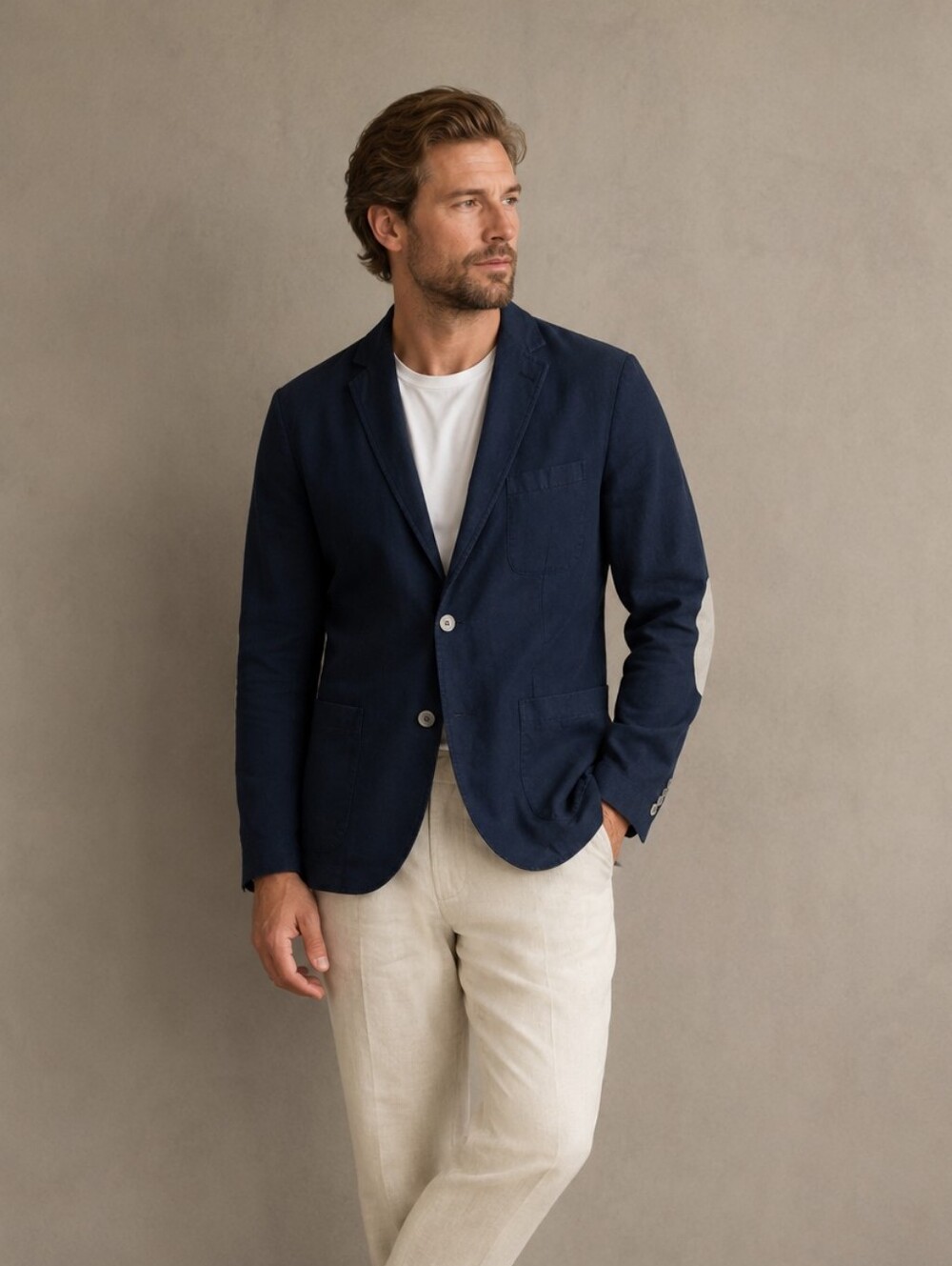 Cremieux Men's Linen Balazer Suit Jacket Navy Blue Quiet Luxury Bussines Casual